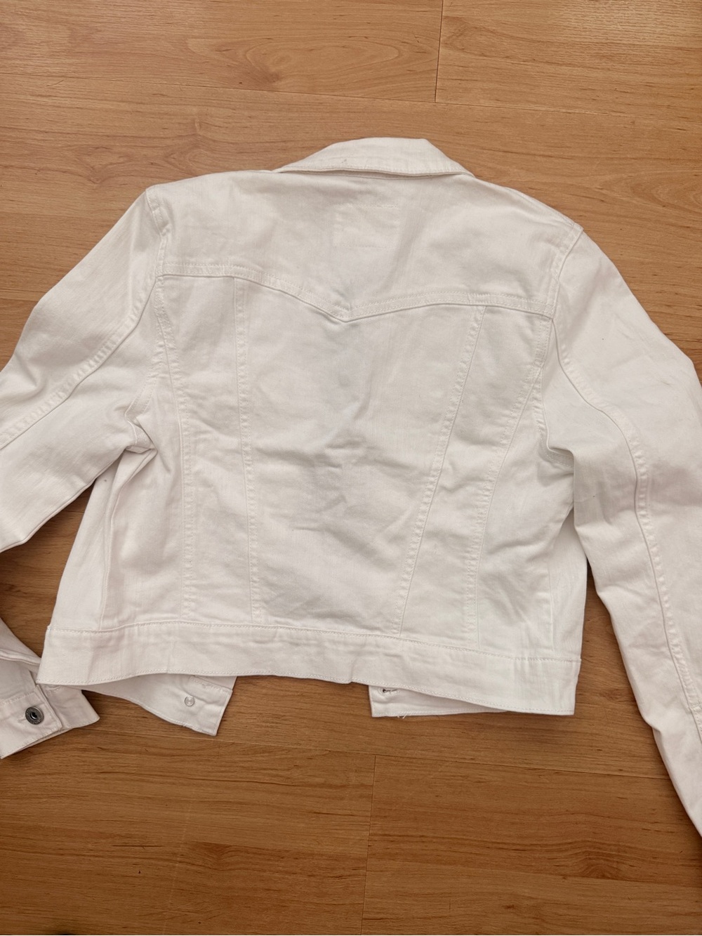 Jessica Simpson White Denim Jean Jacket - Button-Front - Picture 6 of 7